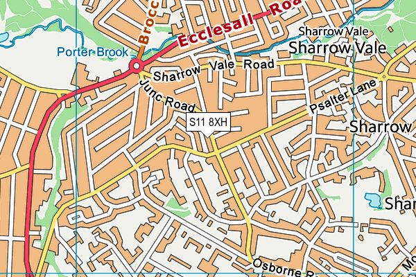 S11 8XH map - OS VectorMap District (Ordnance Survey)