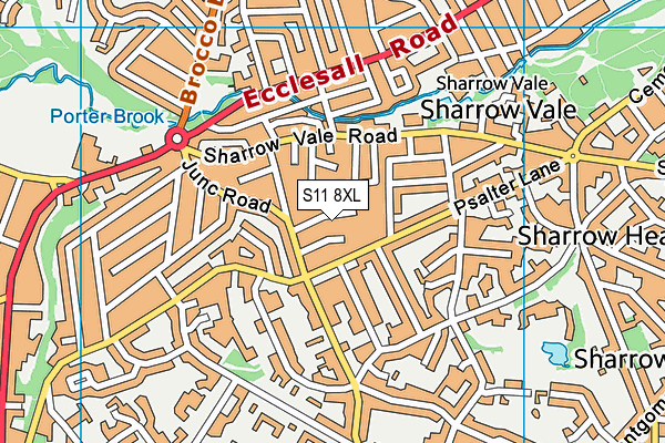 S11 8XL map - OS VectorMap District (Ordnance Survey)