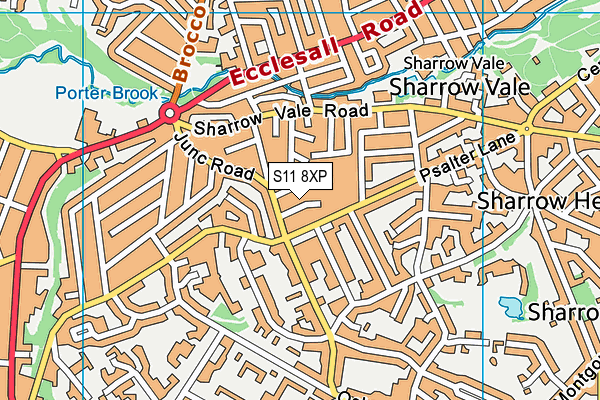 S11 8XP map - OS VectorMap District (Ordnance Survey)