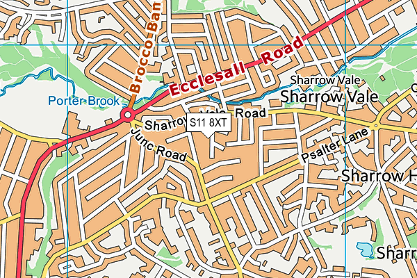 S11 8XT map - OS VectorMap District (Ordnance Survey)