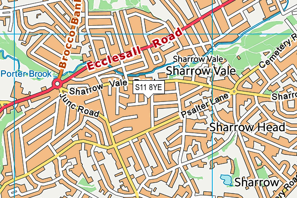 S11 8YE map - OS VectorMap District (Ordnance Survey)