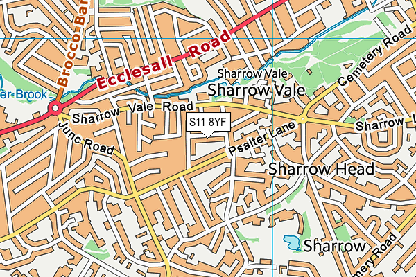 S11 8YF map - OS VectorMap District (Ordnance Survey)