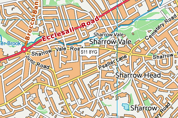 S11 8YG map - OS VectorMap District (Ordnance Survey)