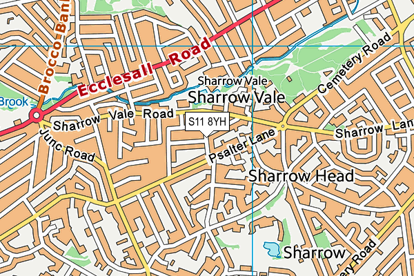 S11 8YH map - OS VectorMap District (Ordnance Survey)