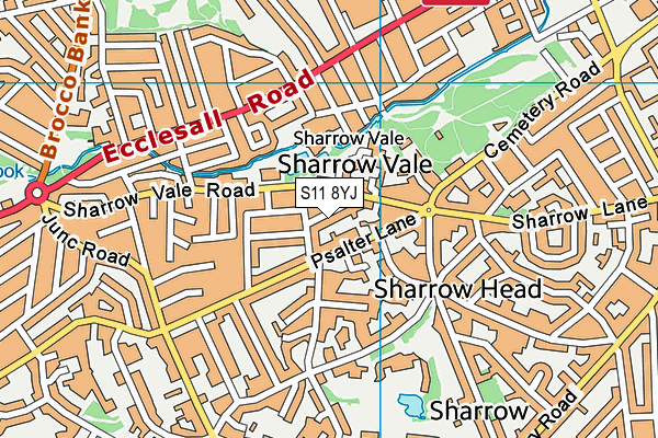 S11 8YJ map - OS VectorMap District (Ordnance Survey)