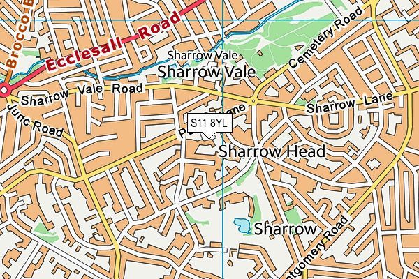 S11 8YL map - OS VectorMap District (Ordnance Survey)