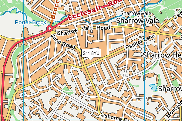 S11 8YU map - OS VectorMap District (Ordnance Survey)