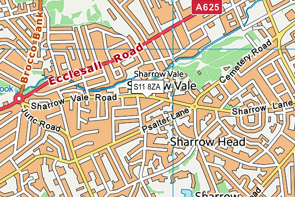S11 8ZA map - OS VectorMap District (Ordnance Survey)