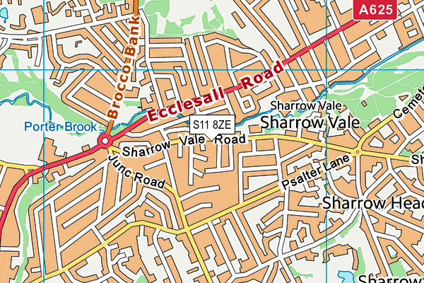 S11 8ZE map - OS VectorMap District (Ordnance Survey)