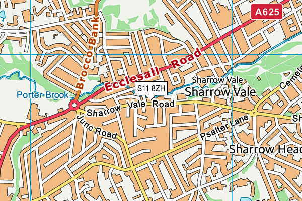 S11 8ZH map - OS VectorMap District (Ordnance Survey)