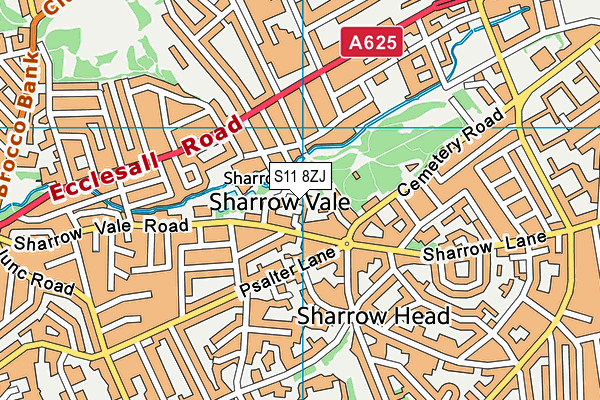 S11 8ZJ map - OS VectorMap District (Ordnance Survey)