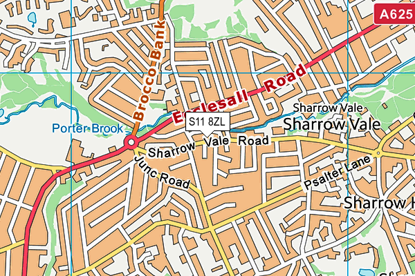 S11 8ZL map - OS VectorMap District (Ordnance Survey)