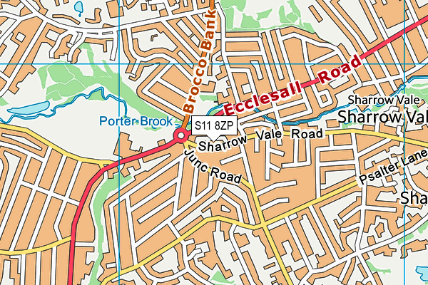 S11 8ZP map - OS VectorMap District (Ordnance Survey)