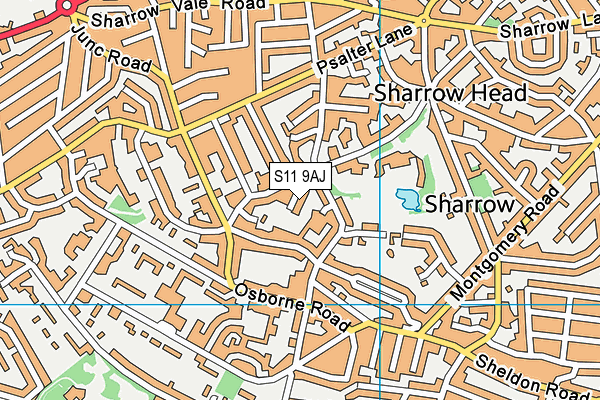 S11 9AJ map - OS VectorMap District (Ordnance Survey)