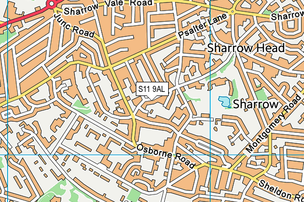 S11 9AL map - OS VectorMap District (Ordnance Survey)