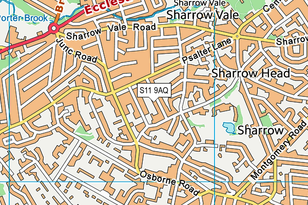S11 9AQ map - OS VectorMap District (Ordnance Survey)