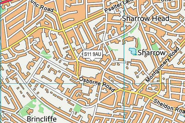S11 9AU map - OS VectorMap District (Ordnance Survey)