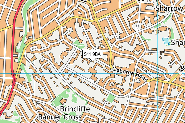 S11 9BA map - OS VectorMap District (Ordnance Survey)