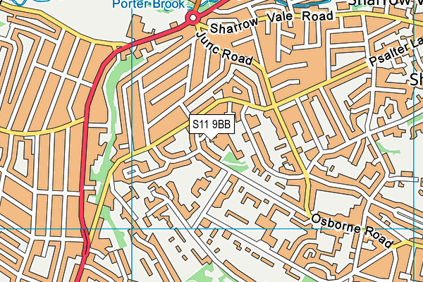 S11 9BB map - OS VectorMap District (Ordnance Survey)