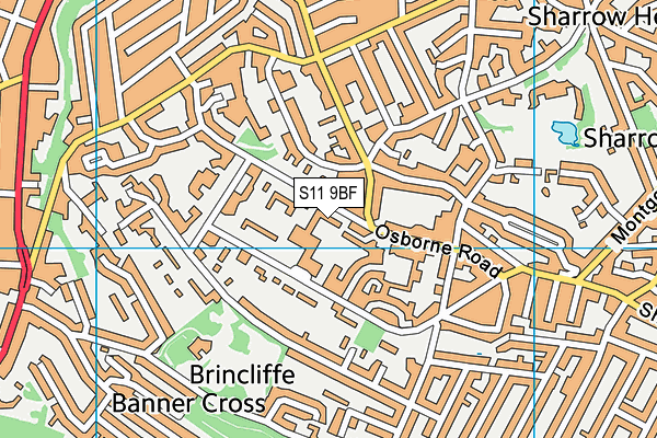 S11 9BF map - OS VectorMap District (Ordnance Survey)