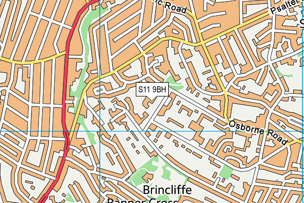 S11 9BH map - OS VectorMap District (Ordnance Survey)