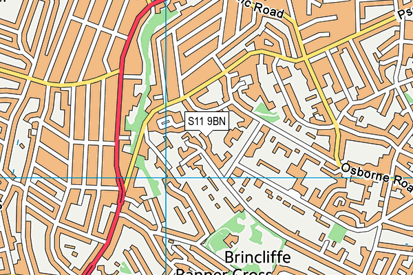 S11 9BN map - OS VectorMap District (Ordnance Survey)