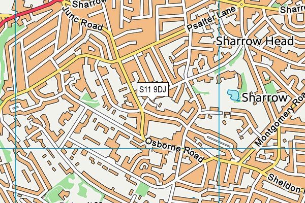 S11 9DJ map - OS VectorMap District (Ordnance Survey)