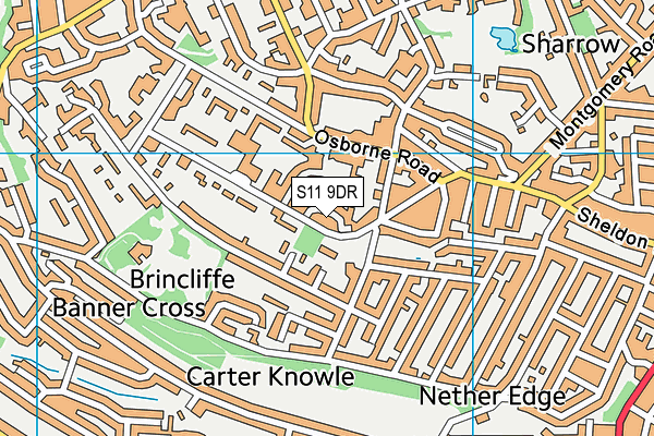 S11 9DR map - OS VectorMap District (Ordnance Survey)