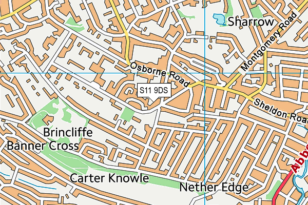 S11 9DS map - OS VectorMap District (Ordnance Survey)