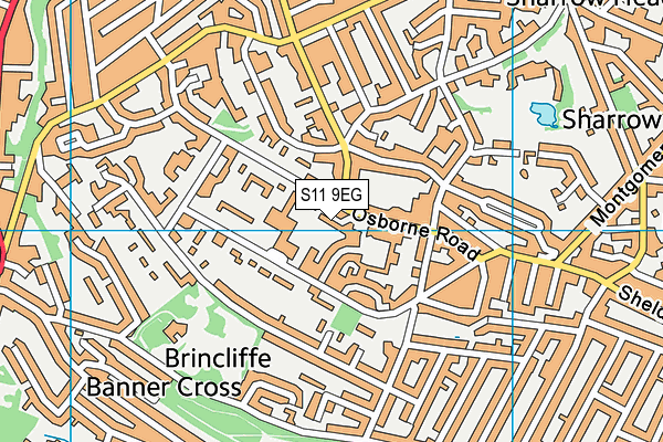 S11 9EG map - OS VectorMap District (Ordnance Survey)