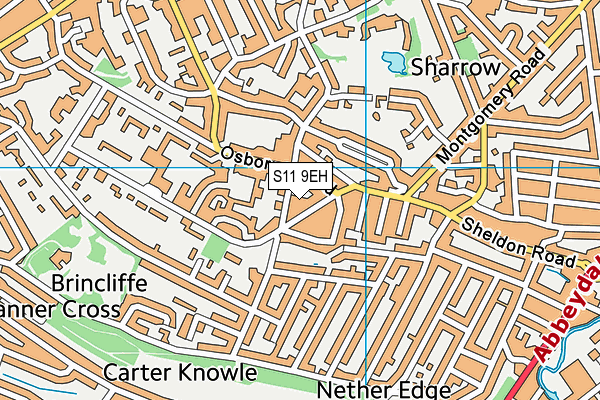S11 9EH map - OS VectorMap District (Ordnance Survey)