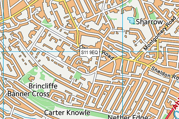 S11 9EQ map - OS VectorMap District (Ordnance Survey)
