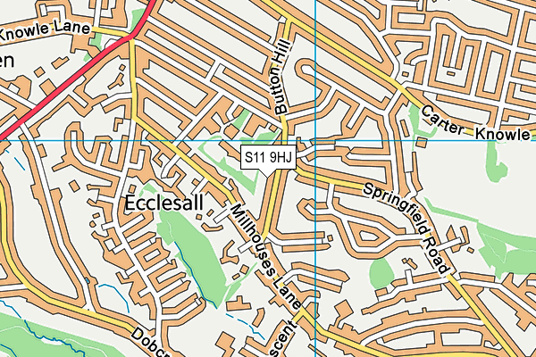 S11 9HJ map - OS VectorMap District (Ordnance Survey)