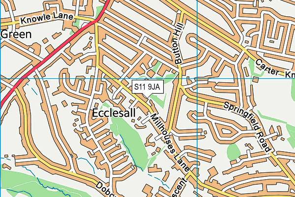 S11 9JA map - OS VectorMap District (Ordnance Survey)