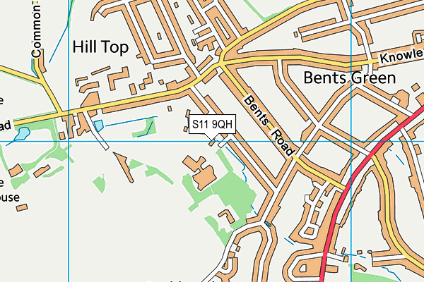 S11 9QH map - OS VectorMap District (Ordnance Survey)