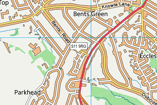 S11 9RG map - OS VectorMap District (Ordnance Survey)