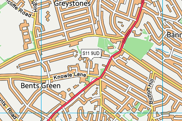 S11 9UD map - OS VectorMap District (Ordnance Survey)