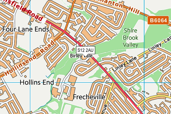 Birley Squash Club (Closed) map (S12 2AU) - OS VectorMap District (Ordnance Survey)