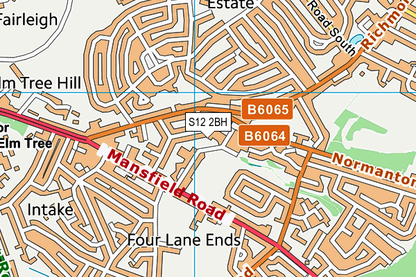 S12 2BH map - OS VectorMap District (Ordnance Survey)