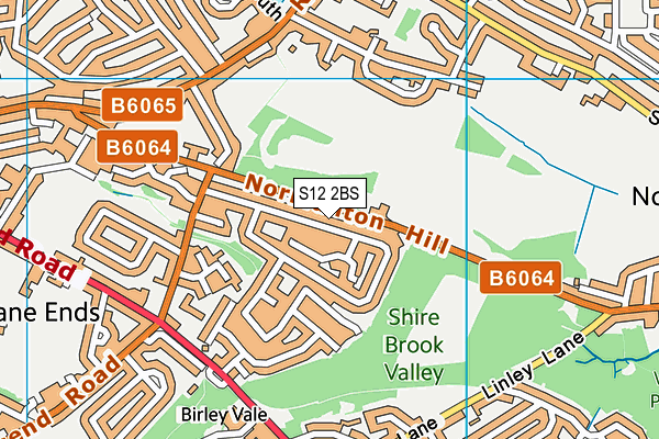 S12 2BS map - OS VectorMap District (Ordnance Survey)