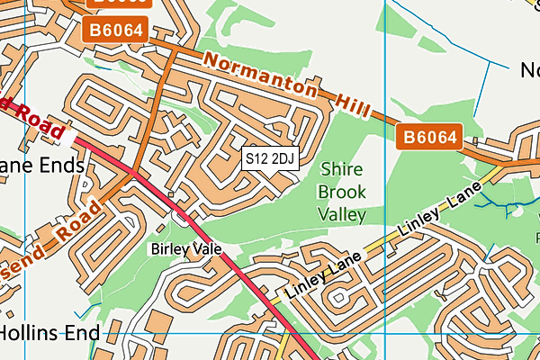 S12 2DJ map - OS VectorMap District (Ordnance Survey)