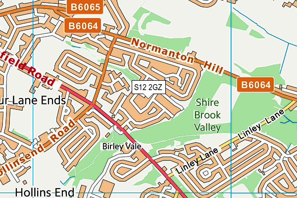 S12 2GZ map - OS VectorMap District (Ordnance Survey)