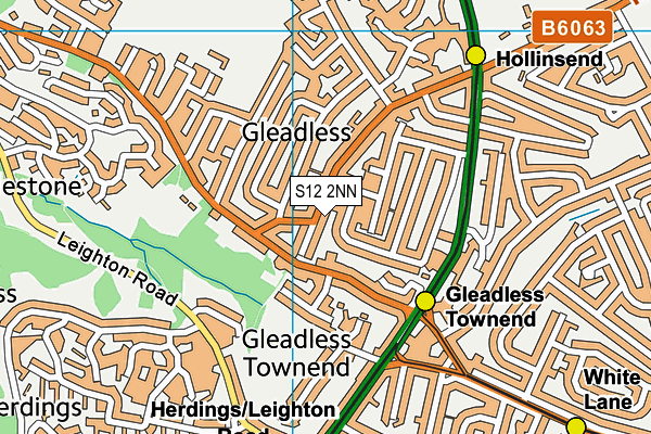 S12 2NN map - OS VectorMap District (Ordnance Survey)