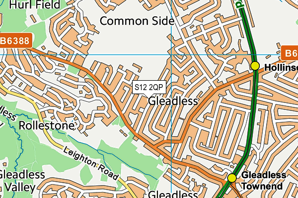S12 2QP map - OS VectorMap District (Ordnance Survey)