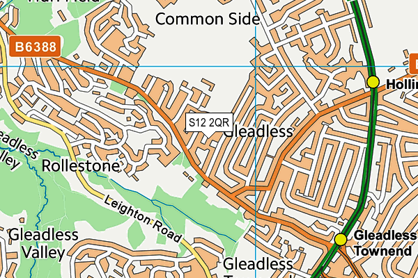 S12 2QR map - OS VectorMap District (Ordnance Survey)