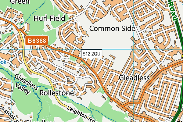 S12 2QU map - OS VectorMap District (Ordnance Survey)