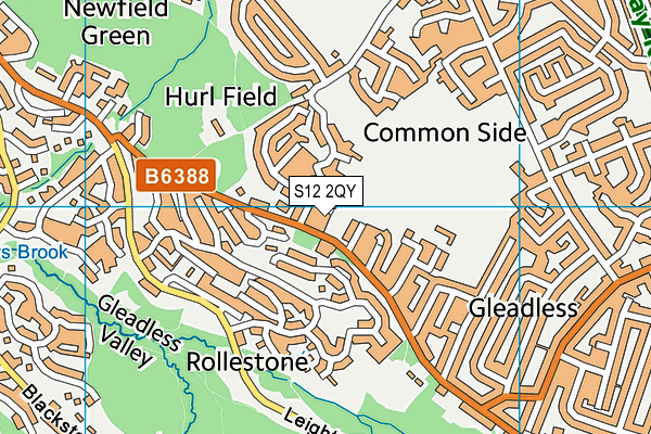 S12 2QY map - OS VectorMap District (Ordnance Survey)