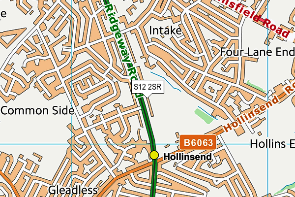 Hollinsend Park map (S12 2SR) - OS VectorMap District (Ordnance Survey)
