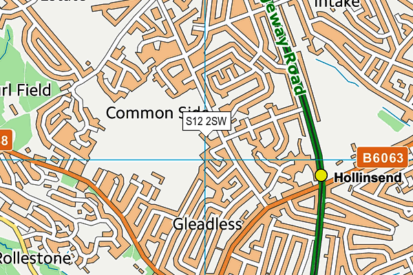 S12 2SW map - OS VectorMap District (Ordnance Survey)