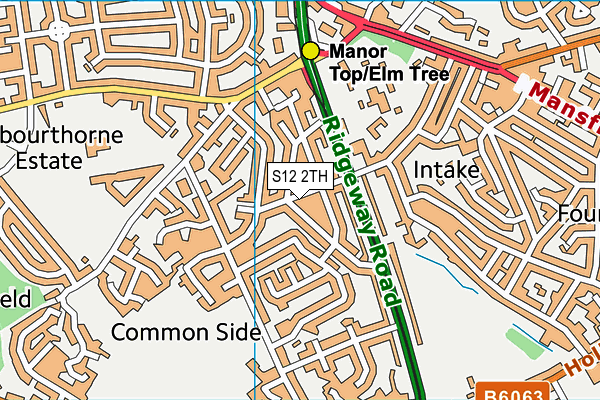 S12 2TH map - OS VectorMap District (Ordnance Survey)
